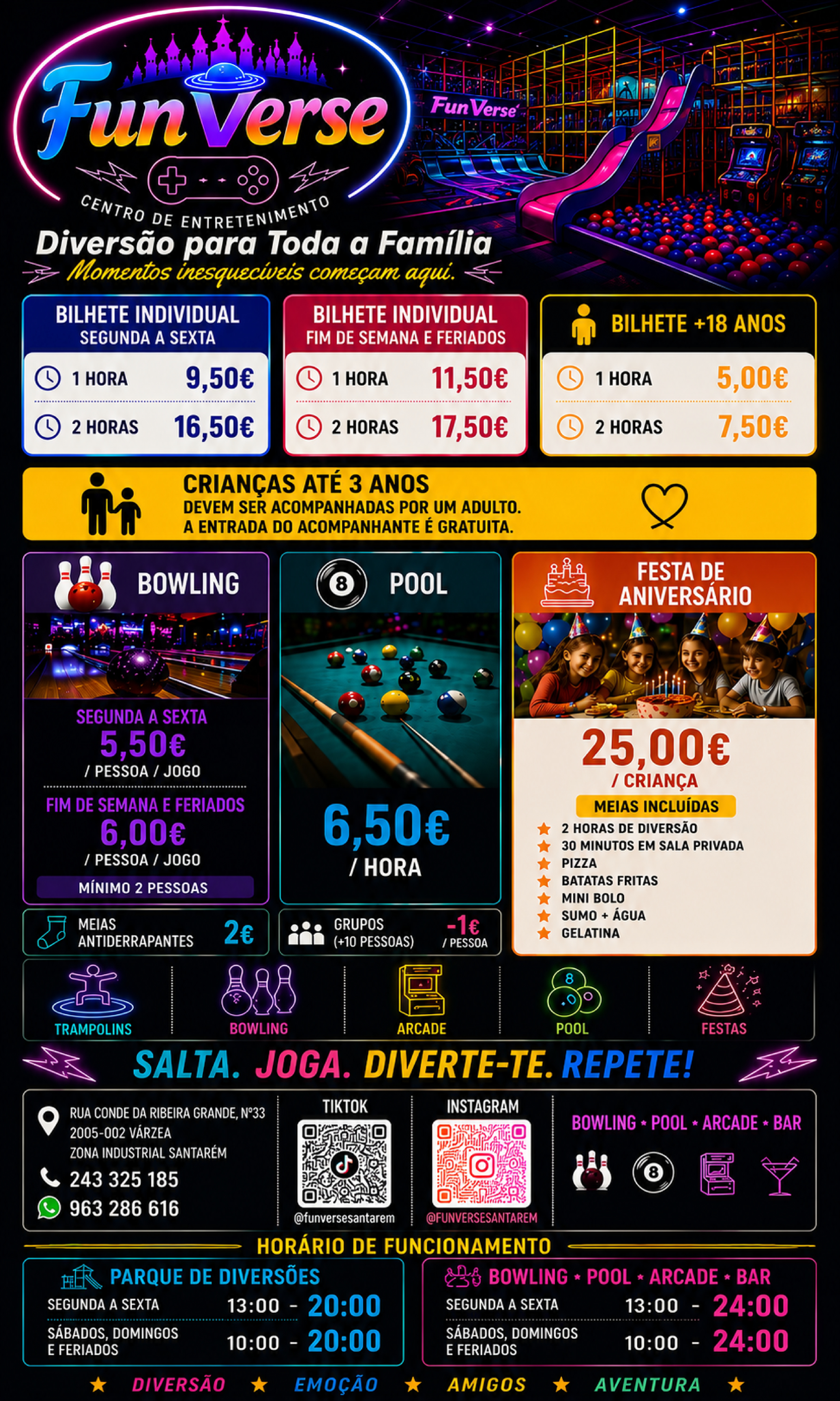 Preçário FunVerse Santarém